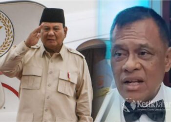 Mantan Panglima TNI Jenderal Purn Gatot Nurmantyo Kanan Presiden Prabowo Subianto Kiri FOTO Kolase KETIKKABARcomIst