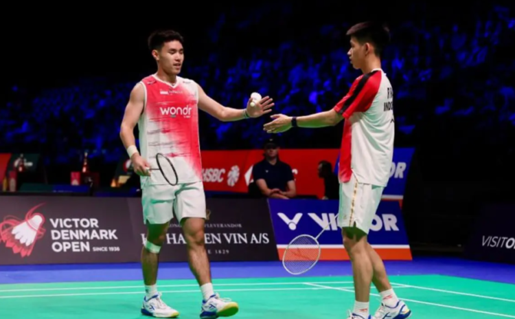 Ganda putra Indonesia Raymond IndraNikolaus Joaquin tersingkir pada babak pertama Denmark Open 2026 setelah kalah dari pasangan Inggris Ben LaneSean Vendy di SJF Arena Odense Denmark Rabu 14102026 FOTO Ist KETIKKABARcom Ganda putra Indonesia Raymond IndraNikolaus Joaquin tersingkir pada babak pertama Denmark Open 2026 setelah kalah dari pasangan Inggris Ben LaneSean Vendy di SJF Arena Odense Denmark Rabu 14102026 FOTO Ist