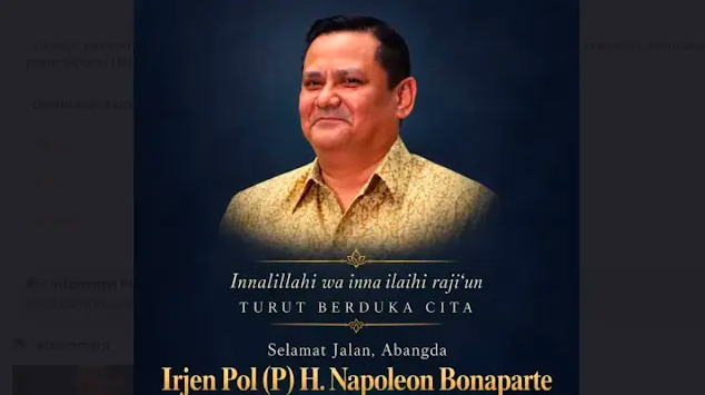 Mantan Kepala Divisi Hubungan Internasional Kadivhubinter Polri Irjen Pol Purn Napoleon Bonaparte meninggal dunia pada Minggu 18102026 FOTO Istimewa KETIKKABARcom Mantan Kepala Divisi Hubungan Internasional Kadivhubinter Polri Irjen Pol Purn Napoleon Bonaparte meninggal dunia pada Minggu 18102026 FOTO Istimewa