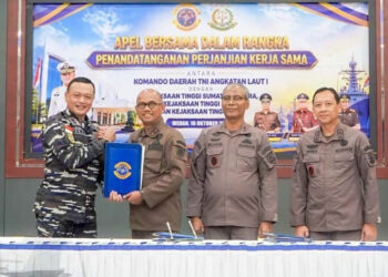 Kejati Aceh Sumut dan Riau Gandeng TNI AL Perkuat Penegakan Hukum di Laut FOTO Ist