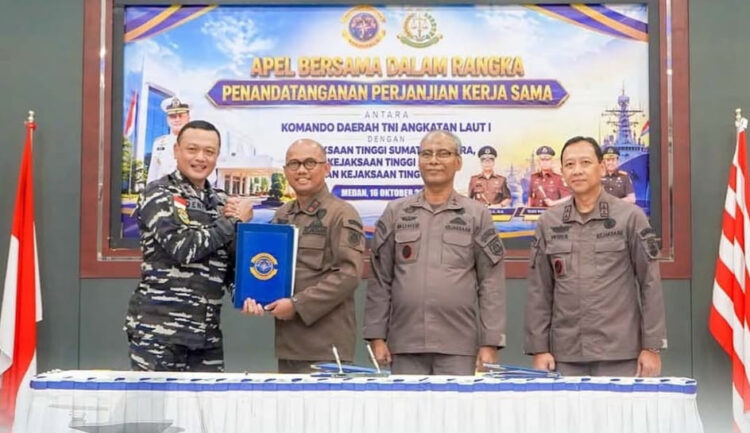 Kejati Aceh Sumut dan Riau Gandeng TNI AL Perkuat Penegakan Hukum di Laut FOTO Ist
