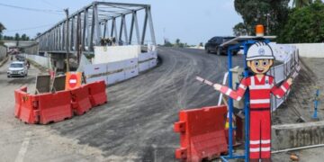 Jembatan rangka baja Teupin Mane di ruas jalan nasional BireuenTakengon Kabupaten Bireuen yang telah rampung dibangun dan dipersiapkan untuk dibuka secara fungsional pada Jumat 2102026 Foto Dok PT PP