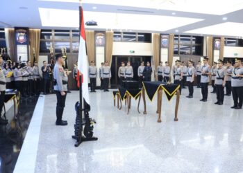Kapolri Jenderal Suyudi Ario Seto memimpin langsung upacara pelantikan dan serah terima jabatan sertijab sejumlah perwira tinggi pati serta perwira menengah pamen di Rupattama Mabes Polri Jakarta Sabtu 3102026 malam FOTO Ist