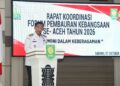 Wakil Wali Kota Sabang Suradji Junus menyampaikan sambutan dalam Rapat Koordinasi FPK Se Aceh 2026 di Aula Pulau Weh Kantor Wali Kota Sabang Rabu 7 Oktober 2026FOTO Humas Pemko Sabang
