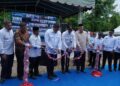 Asisten II Bidang Perekonomian dan Pembangunan Setdakab Aceh Besar H M Ali mendampingi Kepala BGN Sudaryono pada peresmian SPPG wilayah 3T di Kecamatan Leupung Aceh Besar Rabu 14102026FOTOMC ACEH BESAR
