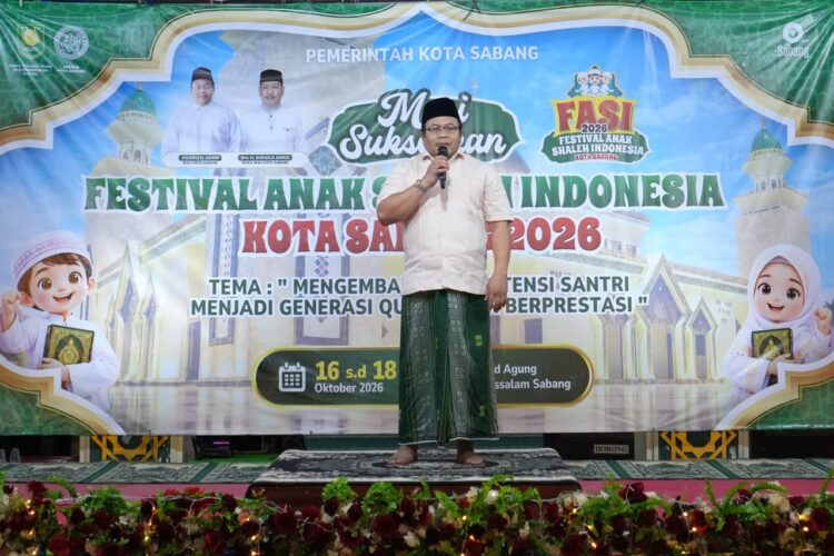 Wali Kota Sabang Zulkifli H Adam membuka Festival Anak Sholeh Indonesia FASI Kota Sabang 2026 di halaman Masjid Agung Babussalam Jumat malam 16102026 FOTO Humas Pemko Sabang KETIKKABARcom Wali Kota Sabang Zulkifli H Adam membuka Festival Anak Sholeh Indonesia FASI Kota Sabang 2026 di halaman Masjid Agung Babussalam Jumat malam 16102026 FOTO Humas Pemko Sabang