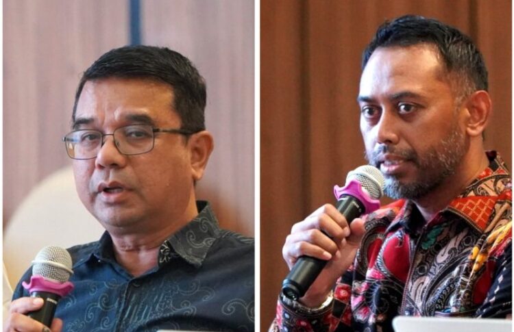 Lukman Age kiri dan Muhammad Riza Nurdin kanan resmi menjabat sebagai Direktur Umum dan Keuangan serta Direktur Komersial PT Pembangunan Aceh Perseroda atau PT PEMA terhitung mulai Senin 19102026 Foto Humas PT PEMA