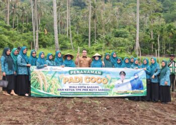 Wali Kota Sabang Zulkifli H Adam mendampingi petani saat melakukan penanaman padi gogo di lahan milik Saifuddin Ketua Kontak Tani Nelayan Andalan KTNA Kota Sabang di Gampong Batee Shoek Senin 19102026 FOTO Humas Pemko Sabang KETIKKABARcom Wali Kota Sabang Zulkifli H Adam mendampingi petani saat melakukan penanaman padi gogo di lahan milik Saifuddin Ketua Kontak Tani Nelayan Andalan KTNA Kota Sabang di Gampong Batee Shoek Senin 19102026 FOTO Humas Pemko Sabang