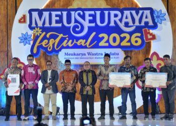 PT Bank Aceh Syariah bersama Kantor Perwakilan Bank Indonesia Provinsi Aceh meluncurkan layanan QRIS Dinamis Soundbox dalam rangkaian Opening Ceremony Meuseuraya Festival 2026 di Balee Meuseuraya Aceh Banda Aceh pada Jumat 23102026